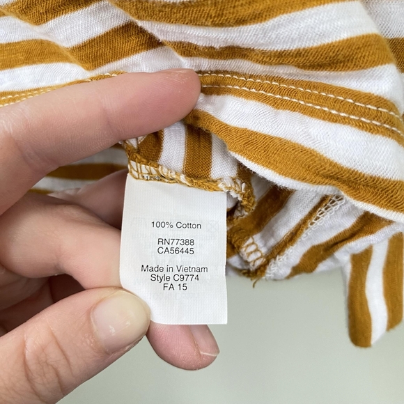 J. Crew Brown and White Stripe Long-Sleeve Shirt Small - Picture 6 of 7